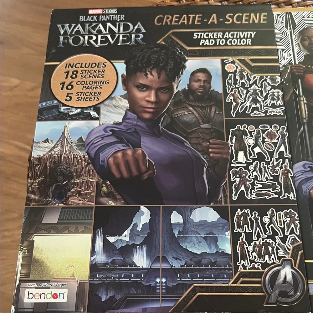 0964*Black Panther Wanda Forever Advanced Coloring/Sticker/Black,Purple, White